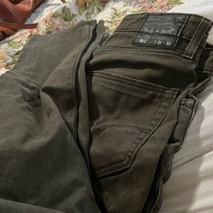 Olive Green Casual Pants
